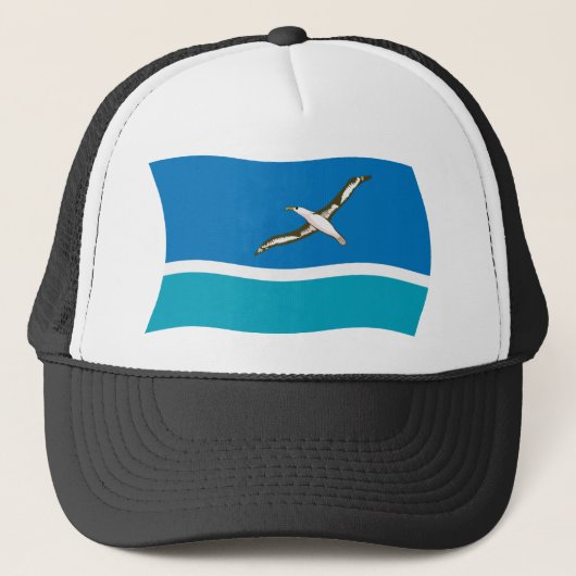 Midway-eiland Vlag Hoed Trucker Pet (Voorkant)