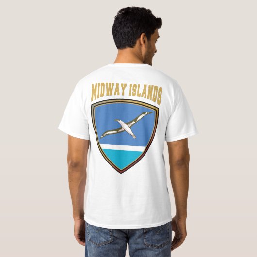 Midway Islands Flag Shield T-Shirt (Achterkant volledig)