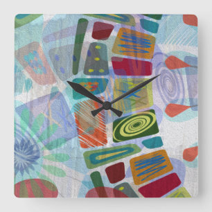 Midway Panels III Vierkante Klok