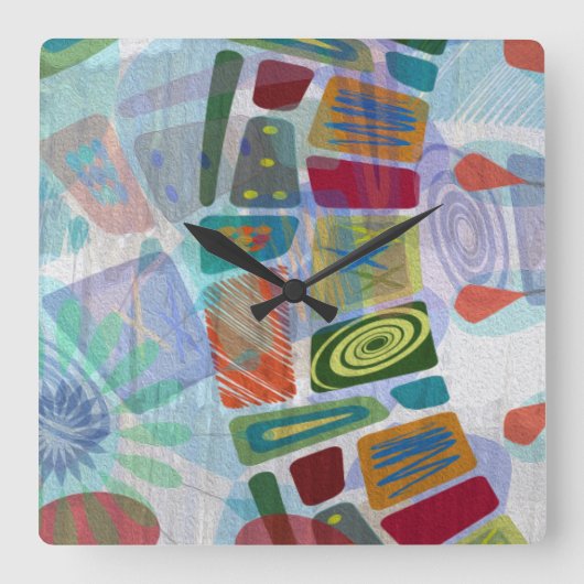 Midway Panels III Vierkante Klok (Voorkant)