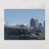 Midway Vliegtuig Carrier gedoceerd in San Diego Briefkaart (Voorkant)