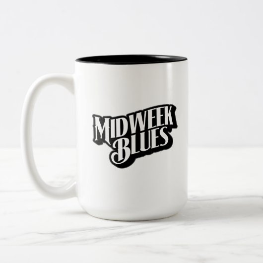 Midweek Blues logo 15 oz Two-Tone Mok (Links)