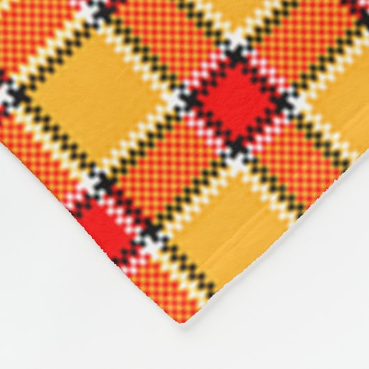 Midwest Bright Bold Red Yellow Pset Fleece Deken (Hoek)