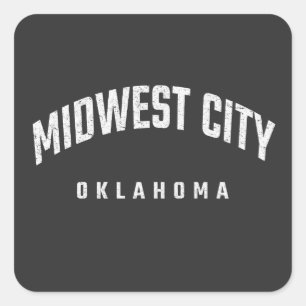 Midwest City Oklahoma OK Vierkante Sticker