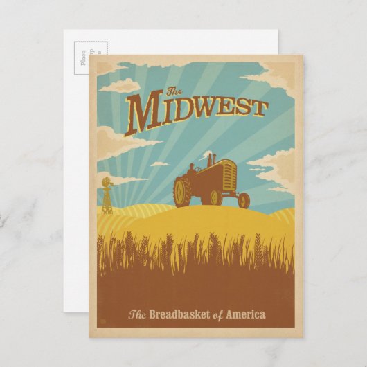 Midwest | De Amerikaanse bakmand Briefkaart (Voorkant / Achterkant)