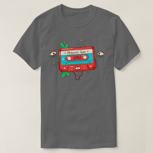 Midwest Emo retro cassette audio tape T-shirt (Design voorkant)