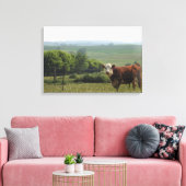 Midwest Fotografie | Mooie Koe en landschap Canvas Afdruk (Insitu (Woonkamer))