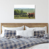 Midwest Fotografie | Mooie Koe en landschap Canvas Afdruk (Insitu (Slaapkamer))