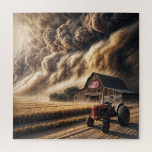Midwest Great Plains Boerderij in een Storm Legpuzzel