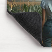 Midwest Meisje Kijkt Een Tornado Muismat (Hoek)