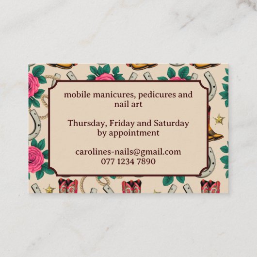 Midwest Princess nagels / haar / beauty / mode Visitekaartje (Achterkant)