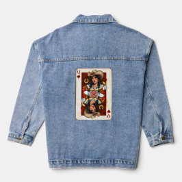 Midwest Queen of Hearts Card Cowgirl Love Luck Denim Jacket