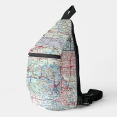 Midwest Verenigde Staten Road Map Sling Bag (Rechterhoek)