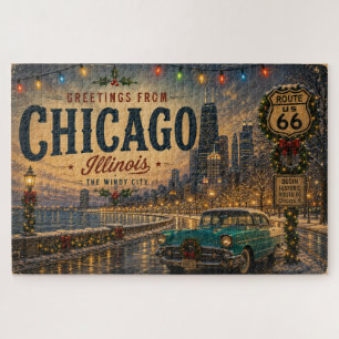 Midwest Winderige Stad Route 66 Aangepaste Zonsond Legpuzzel