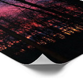 Midwest zonsondergang door de bomen poster (Hoek)