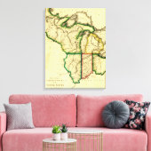 Midwesten van de Verenigde StatenPanoramische Kaar Canvas Afdruk (Insitu (Woonkamer))