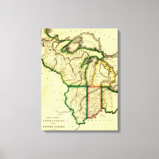 Midwesten van de Verenigde StatenPanoramische Kaar Canvas Afdruk (Voorkant)