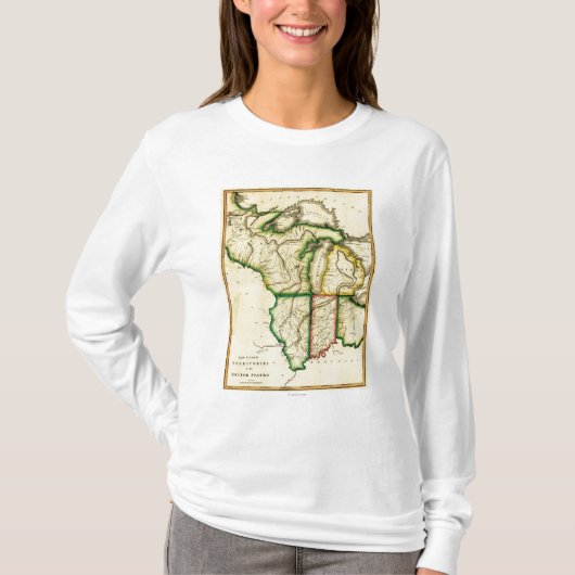 Midwesten van de Verenigde StatenPanoramische Kaar T-shirt (Voorkant)