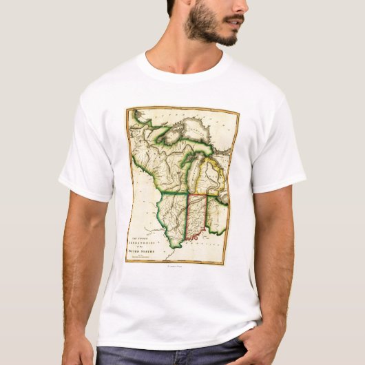 Midwesten van de Verenigde StatenPanoramische Kaar T-shirt (Voorkant)