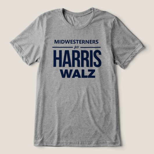 Midwesten voor Harris Walz Tri-Blend Shirt (Design voorkant)