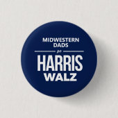 Midwestern Dads voor Harris Walz Ronde Button 3,2 Cm (Voorkant)
