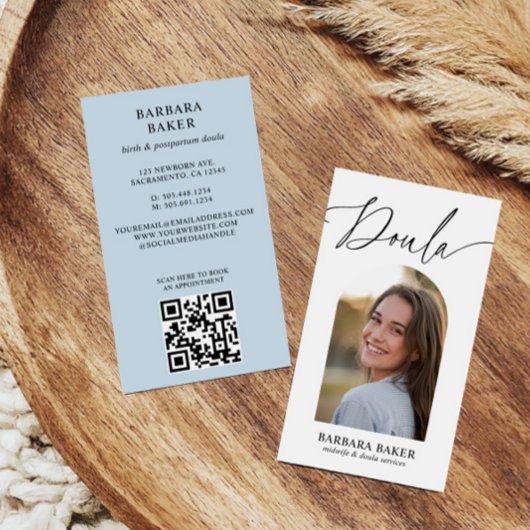 Midwife Birth Postpartum Doula Photo Arch QR CODE Visitekaartje