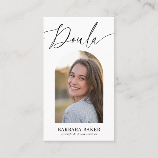Midwife Birth Postpartum Doula Photo QR CODE Visitekaartje (Voorkant)