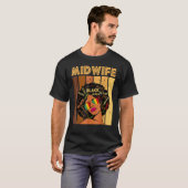 Midwife Black History Queen Melanin Afro African P T-shirt (Voorkant volledig)