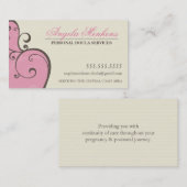 MIDWIFE DOULA creatieve wervelingen roze crème bru Visitekaartje (Voorkant / Achterkant)