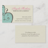 MIDWIFE DOULA-creatieve zwammen met bruine munt Visitekaartje (Voorkant / Achterkant)