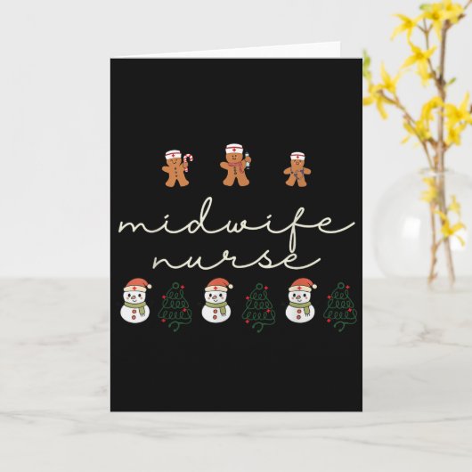 Midwife Nurse Christmas Gingerbread Nicu Hostal Pa Kaart (Gele Bloem)
