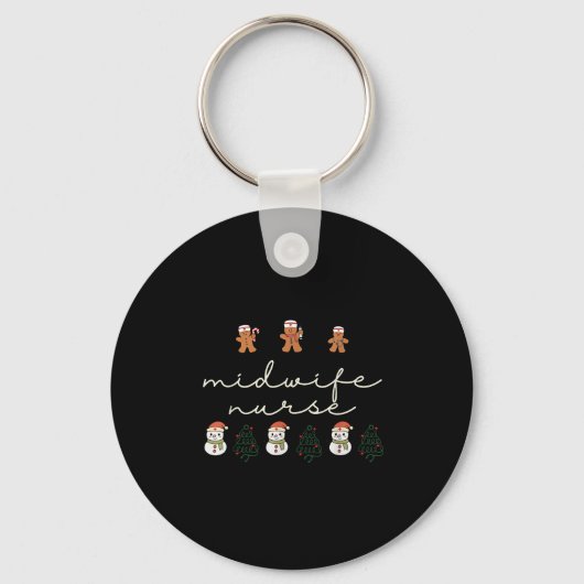 Midwife Nurse Christmas Gingerbread Nicu Hostal Pa Sleutelhanger (Voorkant)