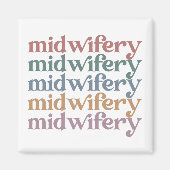 Midwifery Retro  Midechtcadeautjes Magneet (Voorkant)