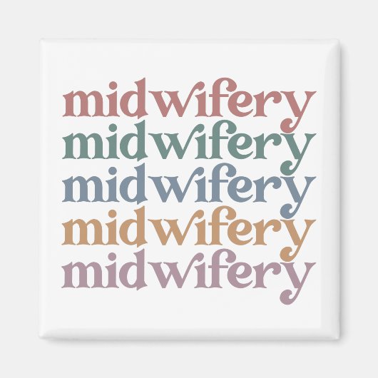 Midwifery Retro  Midechtcadeautjes Magneet (Voorkant)