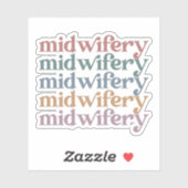 Midwifery Retro  Midechtcadeautjes Sticker (Vel)