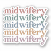 Midwifery Retro  Midechtcadeautjes Sticker (Voorkant)