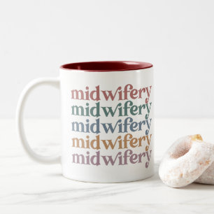 Midwifery Retro Midechtcadeautjes Tweekleurige Koffiemok