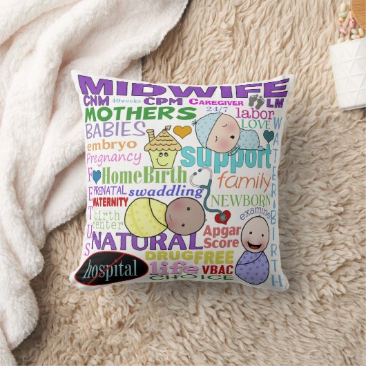 Midwifery Terminology-Subway Art Kussen (Deken)