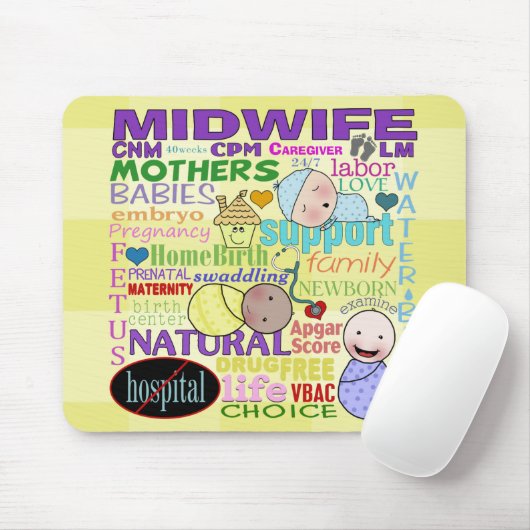 Midwifery Terminology-Subway Art Muismat (Met muis)