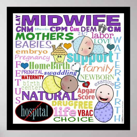 Midwifery Terminology-Subway Art Poster (Voorkant)