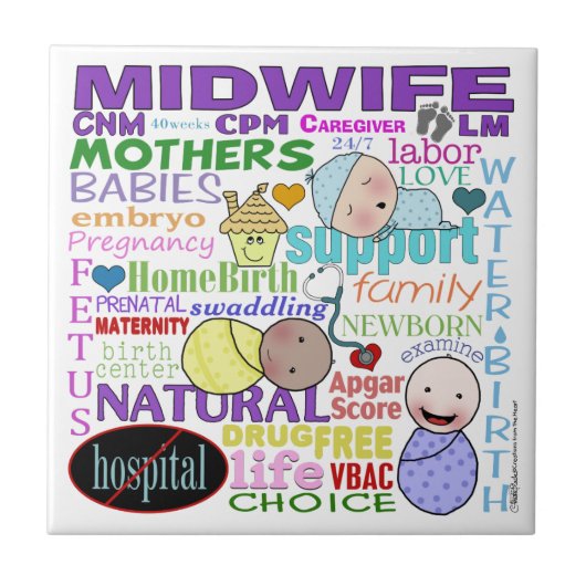 Midwifery Terminology-Subway Art Tegeltje (Voorkant)