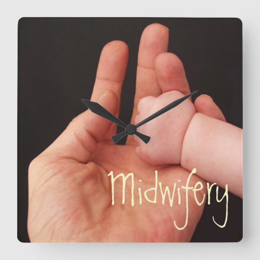 Midwifery Vierkante Klok (Voorkant)