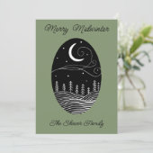 Midwinter Moon w/ Photo Flat Holiday Card Feestdagenkaart (Staand voorkant)