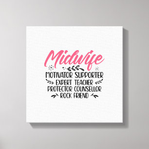 Midwives Gift Ideeën   Verloskundige Obstetricia  Canvas Afdruk