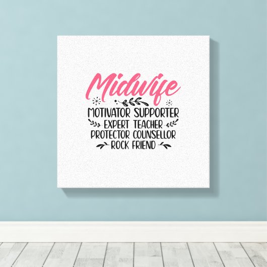 Midwives Gift Ideeën | Verloskundige Obstetricia D Canvas Afdruk (Insitu (Houten vloer))