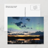 Midzomer Aurora borealis over het meer van de Labe Briefkaart (Voorkant / Achterkant)