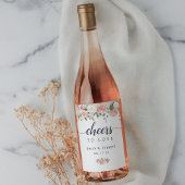 Midzomer Bloemen "Proost op Liefde" Bruiloft Wijn Etiket