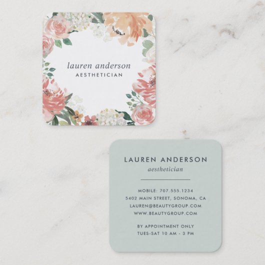 Midzomer Bloemen Vierkante Visitekaartje (Voorkant / Achterkant)