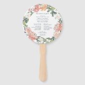 Midzomer bloemenbruiloft programma handwaaier (Achterkant)