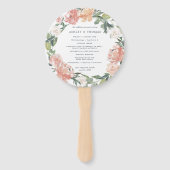 Midzomer bloemenbruiloft programma handwaaier (Voorkant)